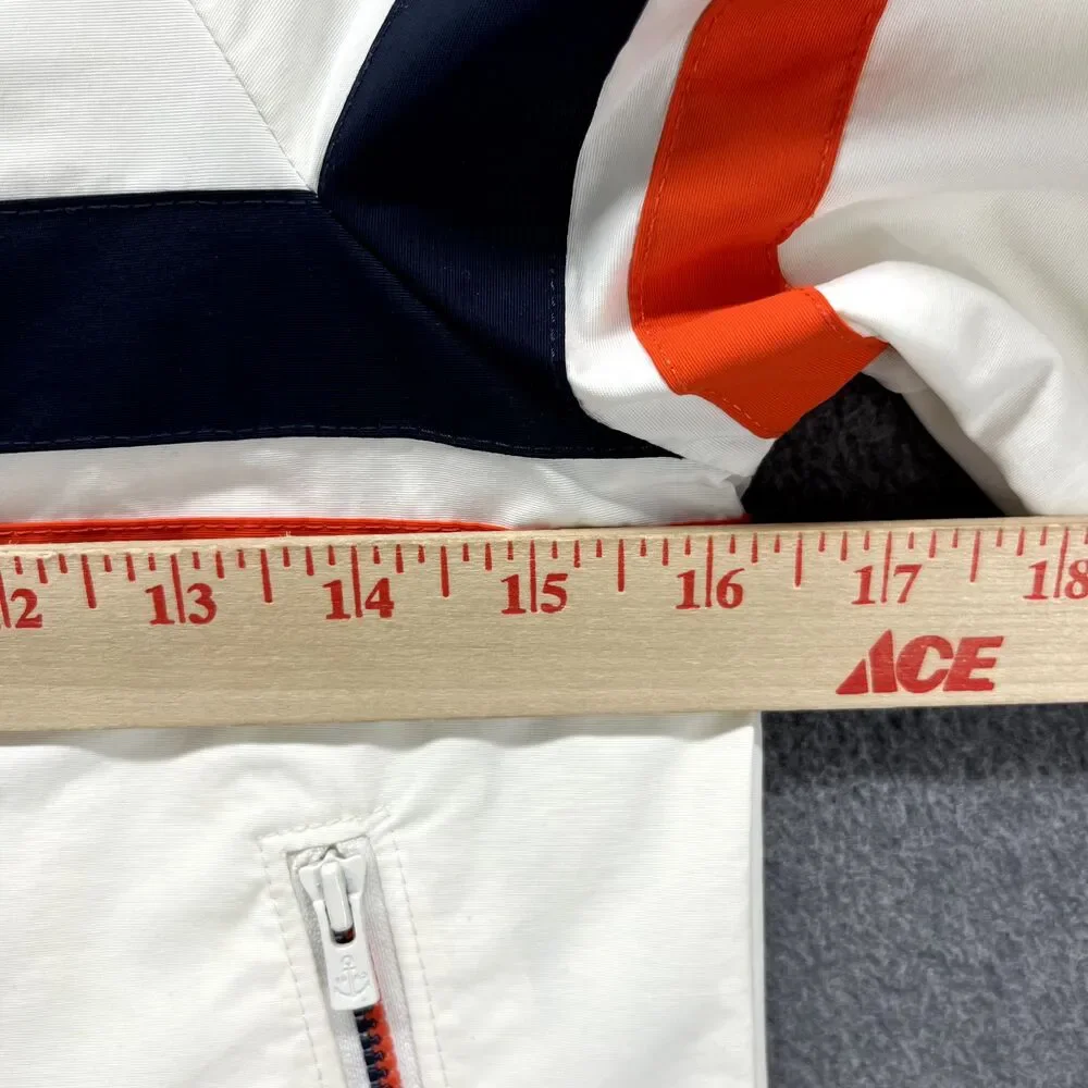 Lands End Kids Jacket Medium 5-6 White Full‎ Zip Hooded Pockets Lightweight